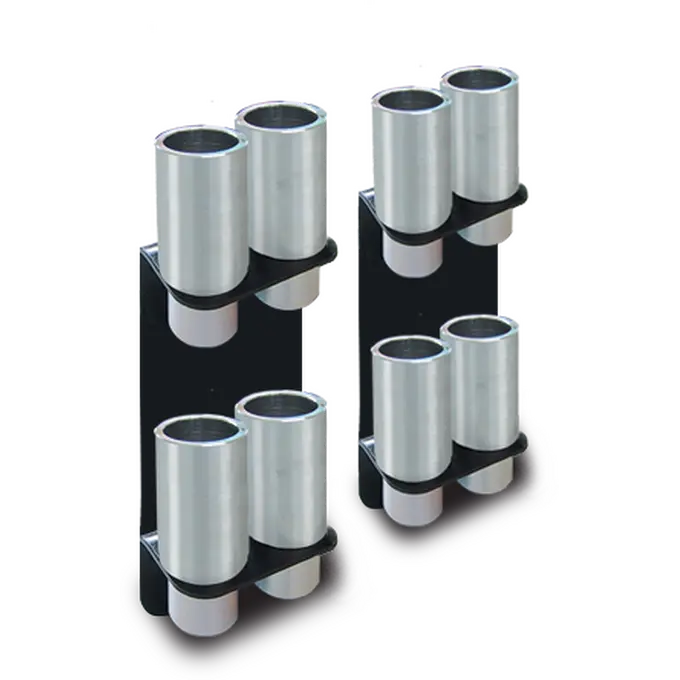 Kit da 8 distanziali per tamponi.4 distanziali x H 89 mm + 4 distanziali x H 127 mm, 2 staffe supporto distanziali